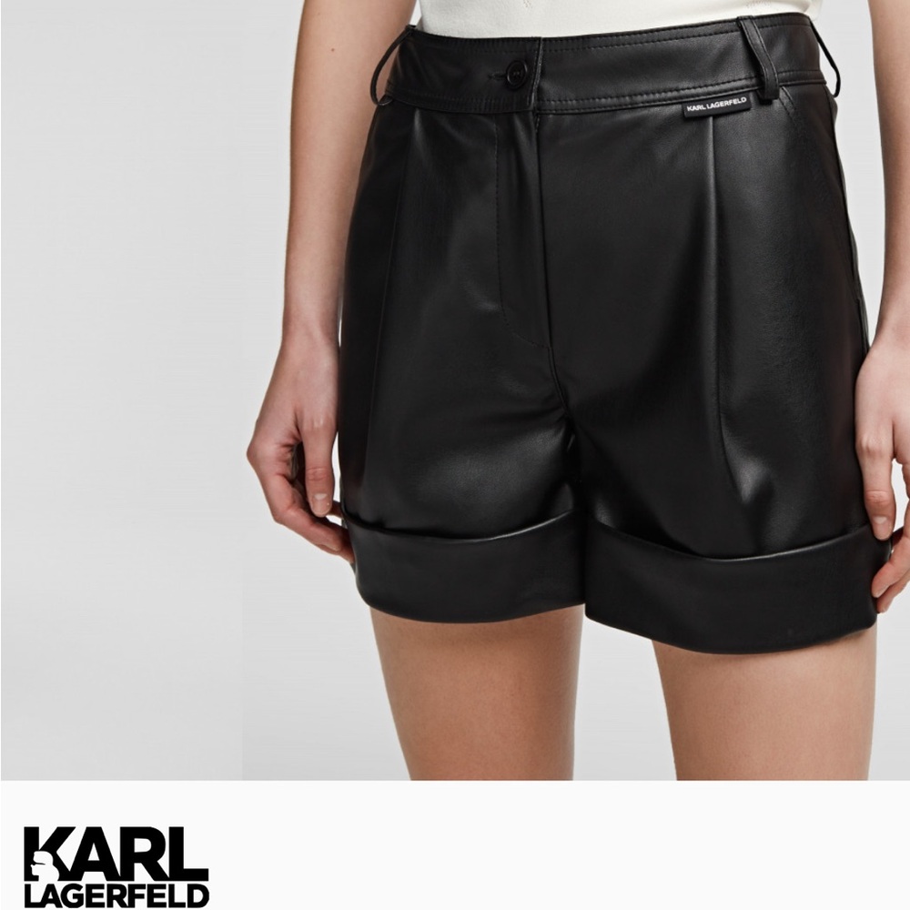 Karl Lagerfeld Women's Faux Leather  Shorts